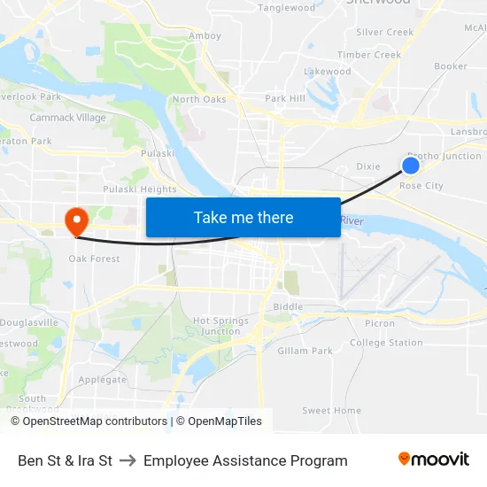 Ben St & Ira St to Employee Assistance Program map