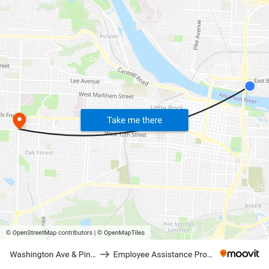 Washington Ave & Pine St to Employee Assistance Program map
