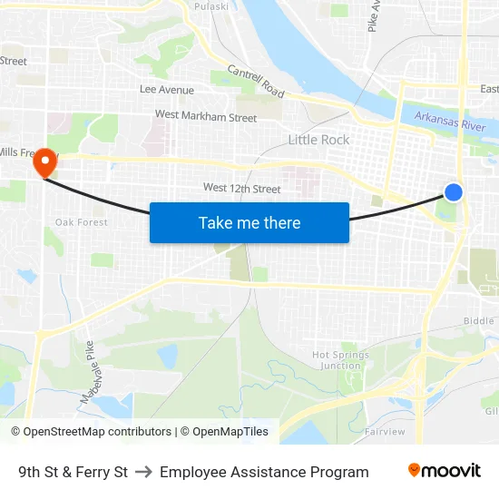 9th St & Ferry St to Employee Assistance Program map