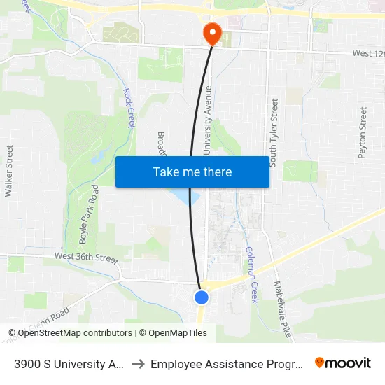 3900 S University Ave to Employee Assistance Program map