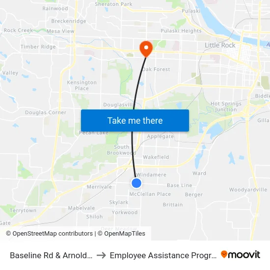 Baseline Rd & Arnold Dr to Employee Assistance Program map