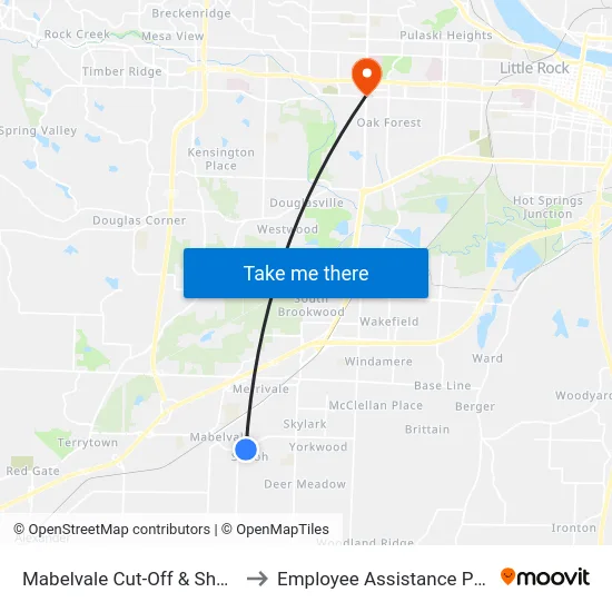 Mabelvale Cut-Off & Sharon Rd to Employee Assistance Program map