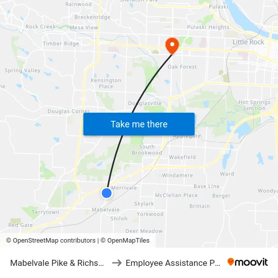 Mabelvale Pike & Richsmith Ln to Employee Assistance Program map