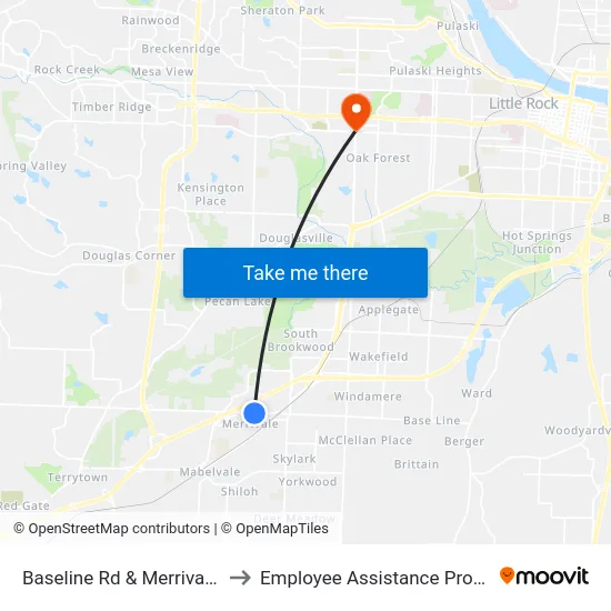 Baseline Rd & Merrivale Dr to Employee Assistance Program map