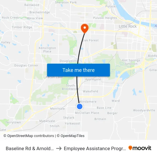 Baseline Rd & Arnold Dr to Employee Assistance Program map