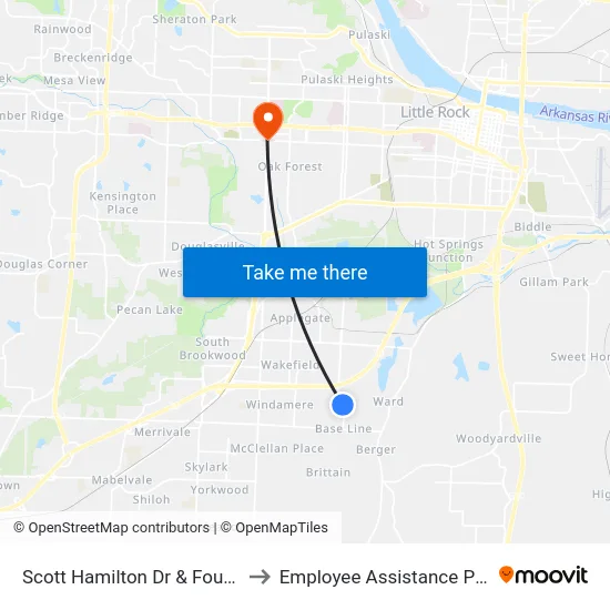 Scott Hamilton Dr & Fourche Rd to Employee Assistance Program map