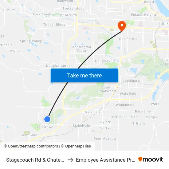 Stagecoach Rd & Chateaus Ln to Employee Assistance Program map