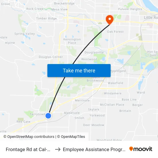 Frontage Rd at Cal-Ark to Employee Assistance Program map