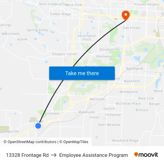 13328 Frontage Rd to Employee Assistance Program map