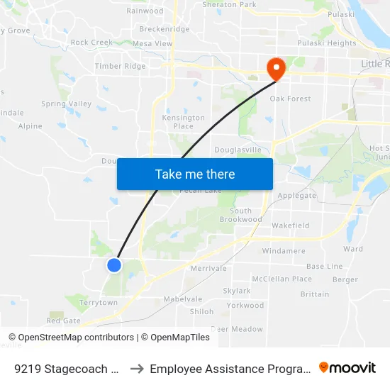 9219 Stagecoach Rd to Employee Assistance Program map