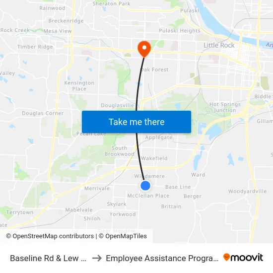 Baseline Rd & Lew Dr to Employee Assistance Program map