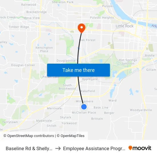 Baseline Rd & Shelly Dr to Employee Assistance Program map