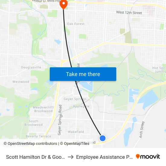Scott Hamilton Dr & Goodwill Dr to Employee Assistance Program map