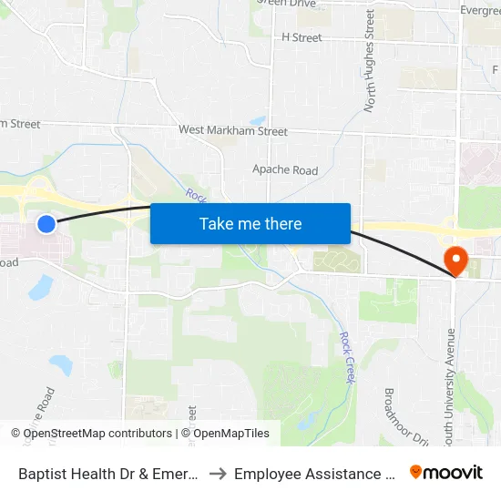 Baptist Health Dr & Emergency Dr to Employee Assistance Program map