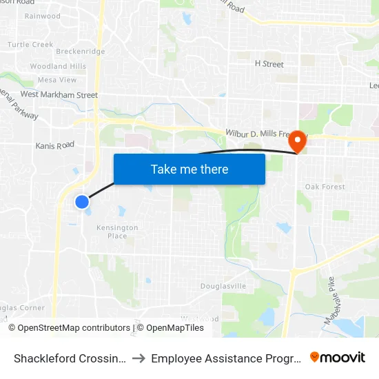 Shackleford Crossings to Employee Assistance Program map