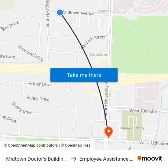 Midtown Doctor's Building - Stop 1 to Employee Assistance Program map