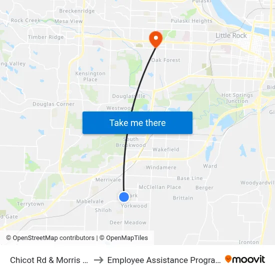 Chicot Rd & Morris Dr to Employee Assistance Program map