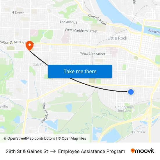 28th St & Gaines St to Employee Assistance Program map