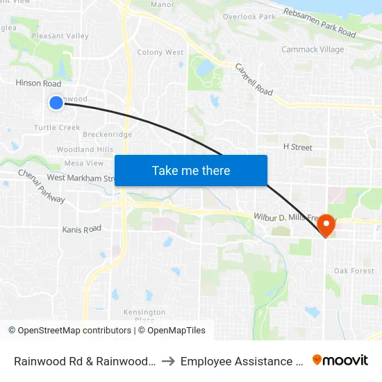 Rainwood Rd & Rainwood Cove Rd to Employee Assistance Program map