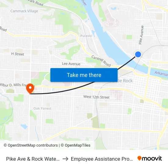 Pike Ave & Rock Water Cir to Employee Assistance Program map