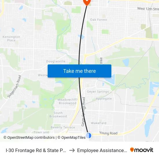I-30 Frontage Rd & State Police Plaza to Employee Assistance Program map