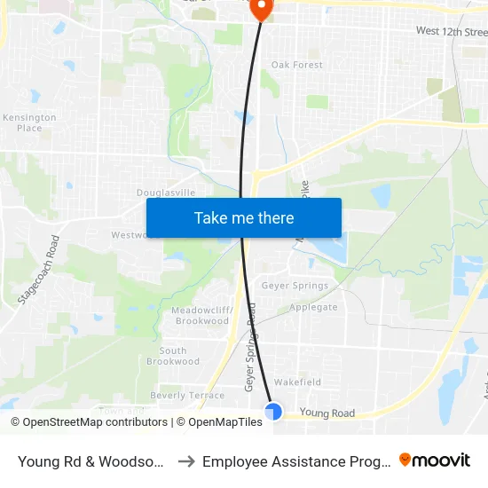 Young Rd & Woodson Rd to Employee Assistance Program map