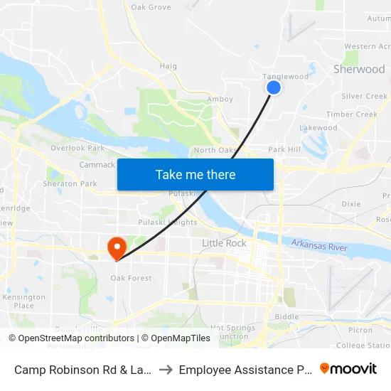 Camp Robinson Rd & Latona Ln to Employee Assistance Program map