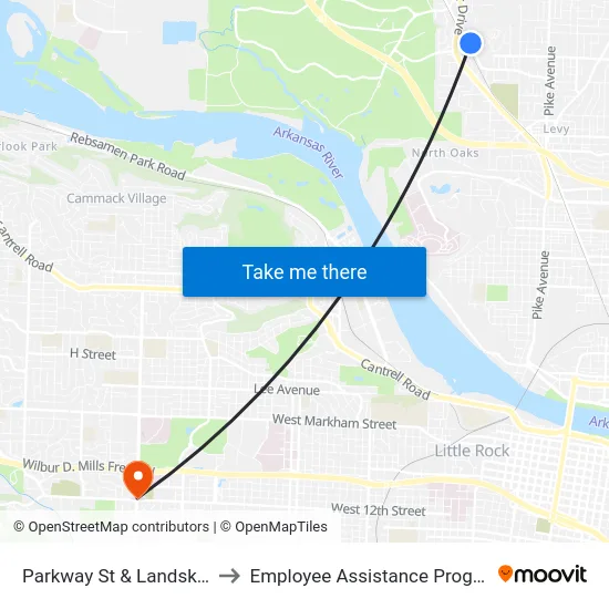 Parkway St & Landski St to Employee Assistance Program map