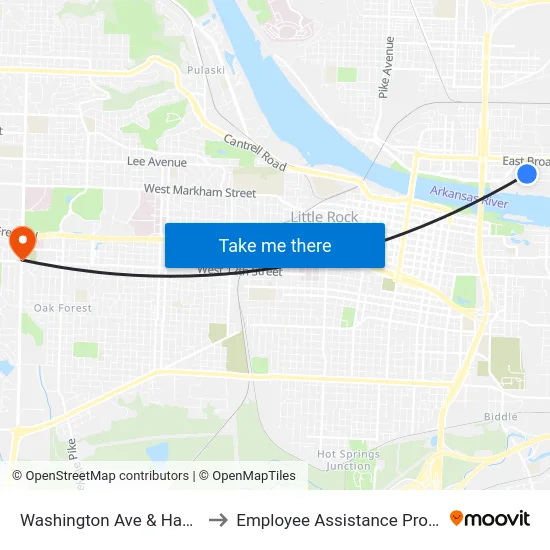 Washington Ave & Hazel St to Employee Assistance Program map