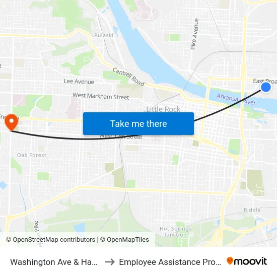 Washington Ave & Hazel St to Employee Assistance Program map