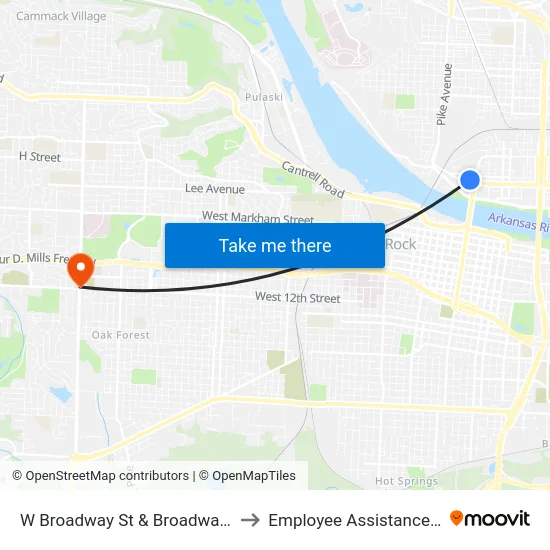 W Broadway St & Broadway Bridge Eb to Employee Assistance Program map