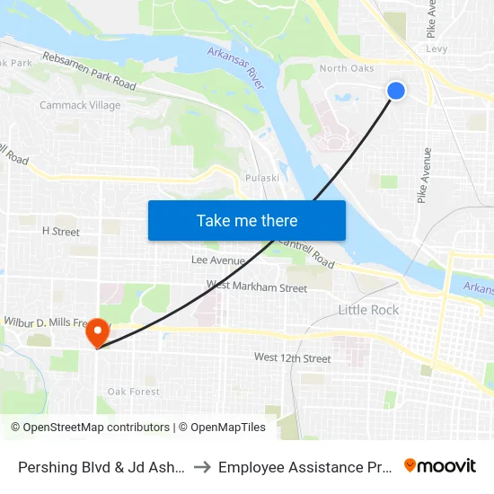 Pershing Blvd & Jd Ashley Ln to Employee Assistance Program map