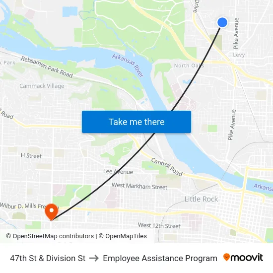 47th St & Division St to Employee Assistance Program map