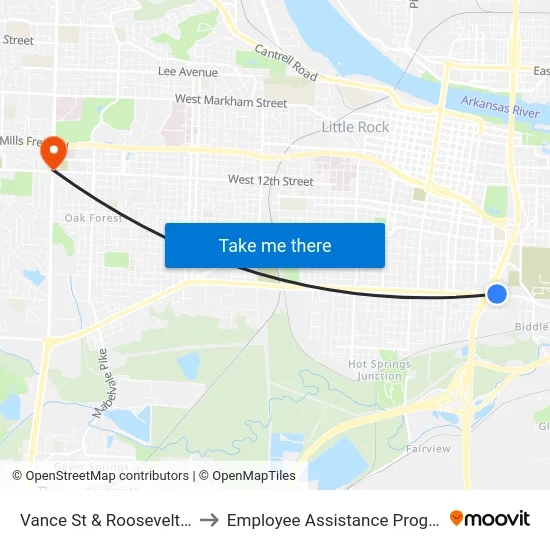 Vance St & Roosevelt Rd to Employee Assistance Program map