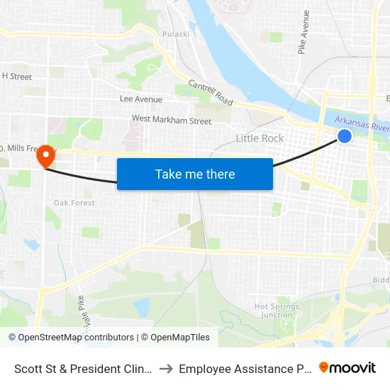 Scott St & President Clinton Ave to Employee Assistance Program map