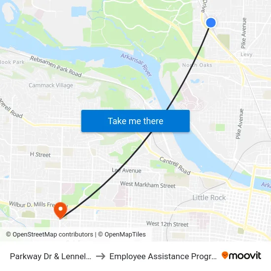 Parkway Dr & Lennel Dr to Employee Assistance Program map