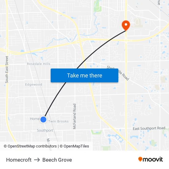 Homecroft to Beech Grove map