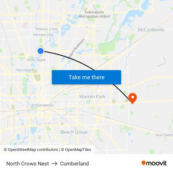 North Crows Nest to Cumberland map