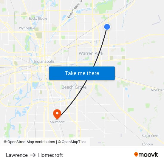 Lawrence to Homecroft map