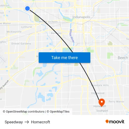 Speedway to Homecroft map