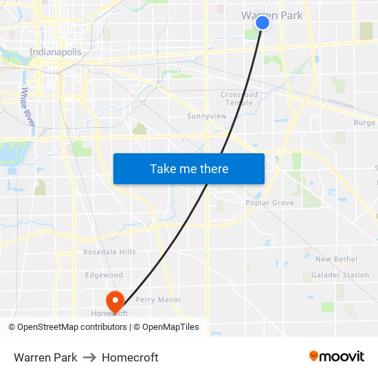 Warren Park to Homecroft map