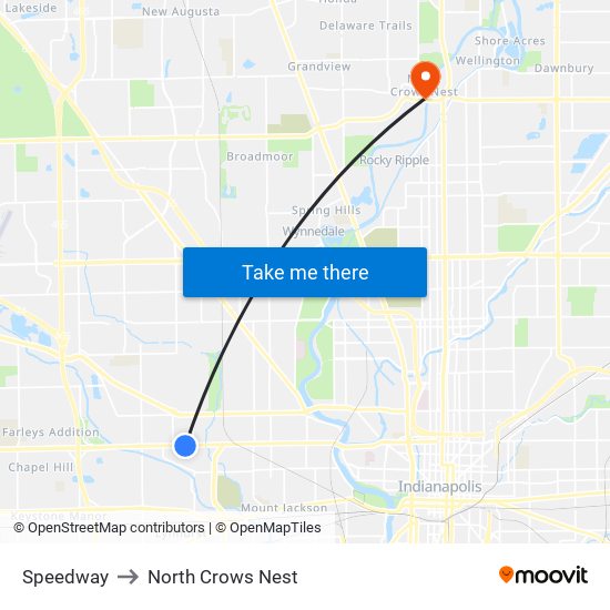 Speedway to North Crows Nest map