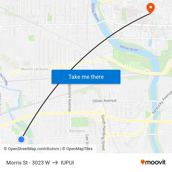 Morris St - 3023 W to IUPUI map