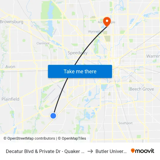 Decatur Blvd & Private Dr - Quaker Oats to Butler University map