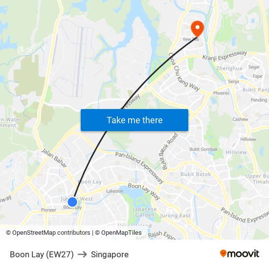 Boon Lay (EW27) to Singapore map