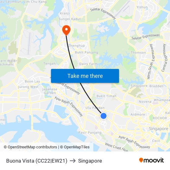 Buona Vista (CC22|EW21) to Singapore map