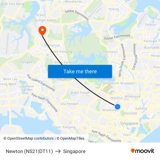 Newton (NS21|DT11) to Singapore map