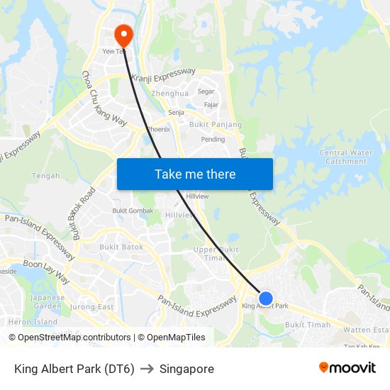 King Albert Park (DT6) to Singapore map