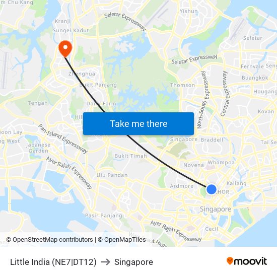 Little India (NE7|DT12) to Singapore map
