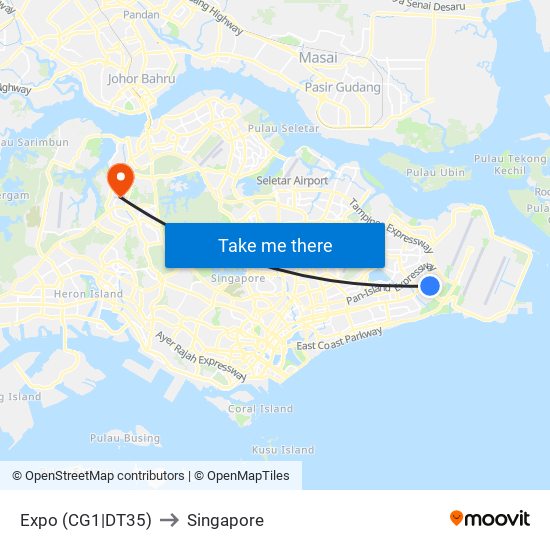 Expo (CG1|DT35) to Singapore map